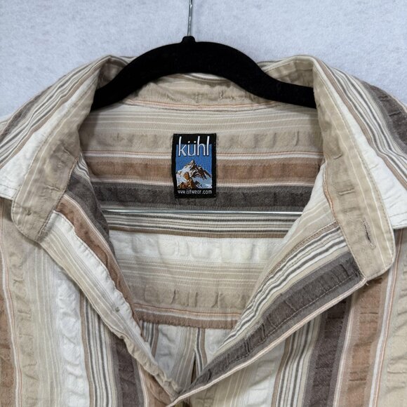 Kuhl Shirt Mens Extra Large XL Striped Short Sleeve Button Up Casual - Picture 4 of 7